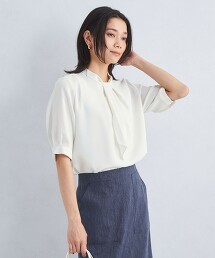 方巾領短袖襯衫