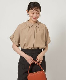 涼感翻領寬鬆短袖襯衫