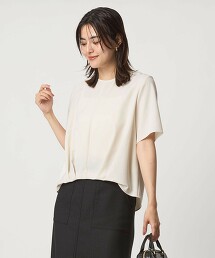 正面線條5分袖TEE罩衫