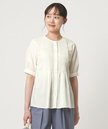 細褶5分袖罩衫