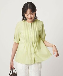 細褶5分袖罩衫