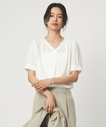 V領短袖罩衫
