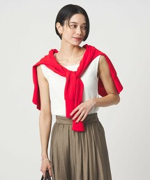 亮澤羅紋鎖骨法式袖上衣