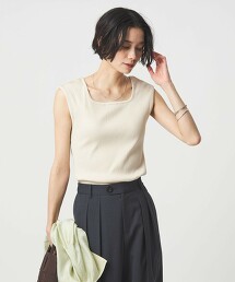 亮澤羅紋鎖骨法式袖上衣