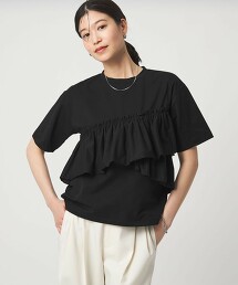 ＜at ease＞荷葉邊上衣 涼感 抗UV 遮熱