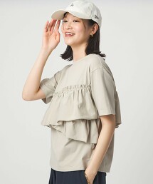 ＜at ease＞荷葉邊上衣 涼感 抗UV 遮熱