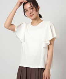 ＜at ease＞抗UV荷葉袖上衣