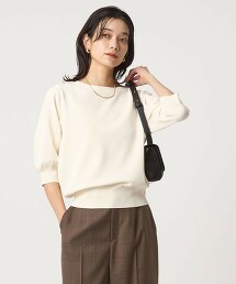 澎袖針織上衣 