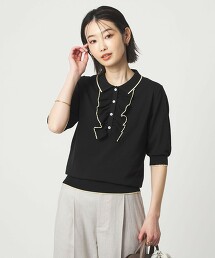 荷葉邊POLO針織