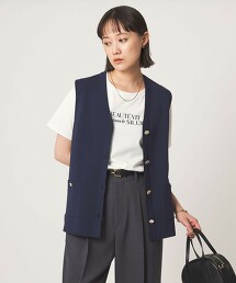 金釦針織背心