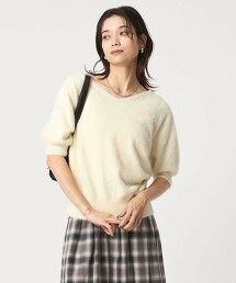 柔軟羽毛2WAY短袖針織