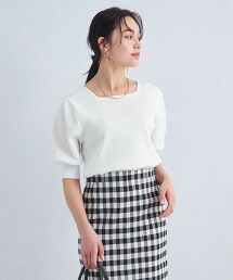 蓬袖方領針織衫