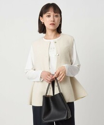 FOX狐狸毛混紡拼接針織背心