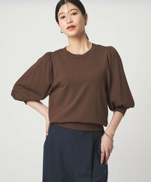 ＜at ease＞蓬袖針織衫 涼感 抗UV 遮熱
