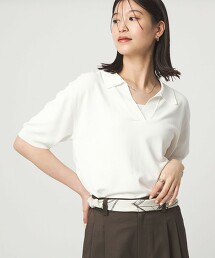 ＜at ease＞翻領開襟針織衫 涼感 抗UV 遮熱