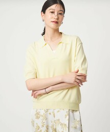＜at ease＞翻領開襟針織衫 涼感 抗UV 遮熱