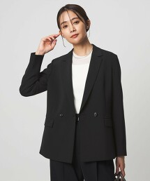 蜜粉垂墜系列 彈性雙排扣西裝外套