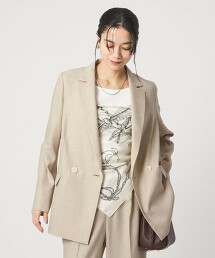 仿亞麻2釦西裝外套