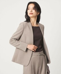 輕量雙層織無領西裝外套