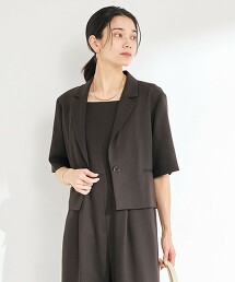 Soft仿亞麻短袖西裝外套 吸水速乾