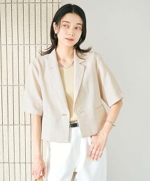 Soft仿亞麻短袖西裝外套 吸水速乾