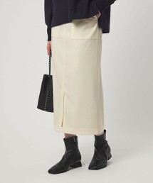 KICHINTO 薩克森毛呢I字修身裙