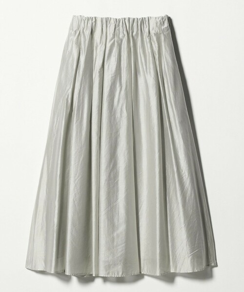 更紗透膚抓皺長裙