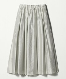 更紗透膚抓皺長裙