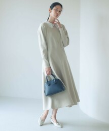 蕾絲領2WAY針織洋裝