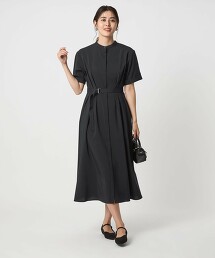 腰帶短袖洋裝