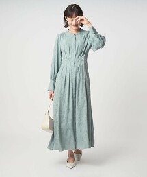 緹花腰打摺洋裝