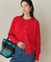 羊毛圓領開襟衫  