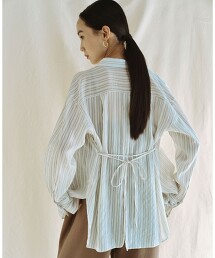 ＜SEASONAL COLLECTION＞條紋透膚襯衫