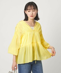 巴厘紗2WAY綁結抓皺罩衫