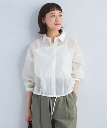 抽繩透膚襯衫