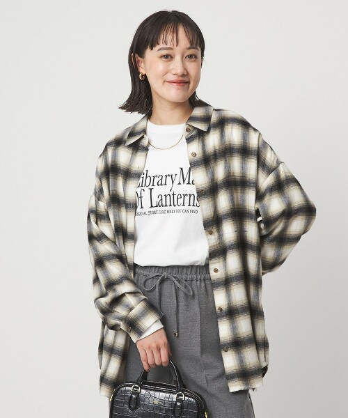 棉法蘭絨格紋襯衫