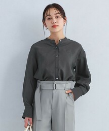 光澤立領襯衫