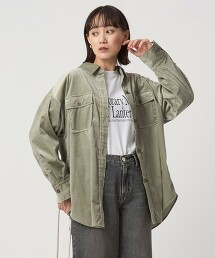 燈芯絨雙口袋襯衫