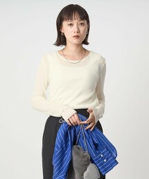 羅紋抽針圓領上衣