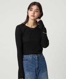 羅紋抽針圓領上衣