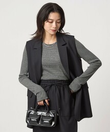 羅紋抽針圓領上衣