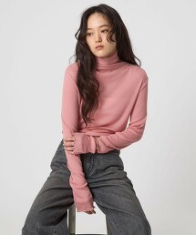 羅紋抽針高領上衣