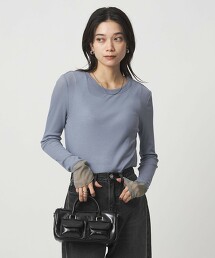 薄紗拼接透膚上衣