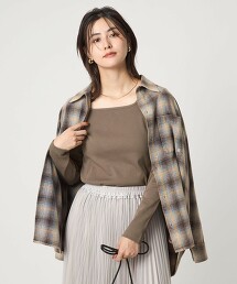 美鎖骨彈性針織長袖上衣