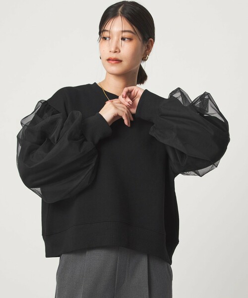 ＜at ease＞薄紗拼接衛衣