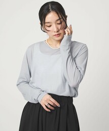 ＜at ease＞透膚天竺長袖上衣
