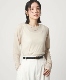 ＜at ease＞透膚天竺長袖上衣