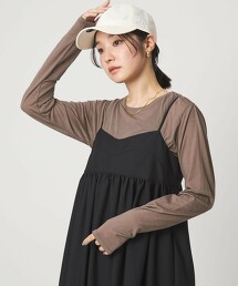 ＜at ease＞透膚天竺長袖上衣