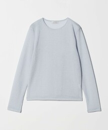 縮褶透膚長袖上衣 日本製