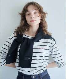 【預購】＜To b. by agnes b.聯名＞橫條紋LOGO長袖T恤